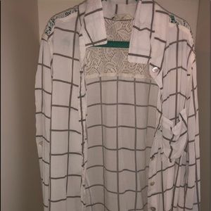 A white and grey strip flannel!